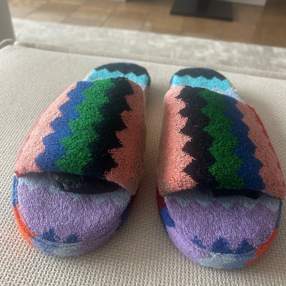 NWT! Missoni Cecil Open Slippers Terry Cloth Size XL - Picture 8 of 14